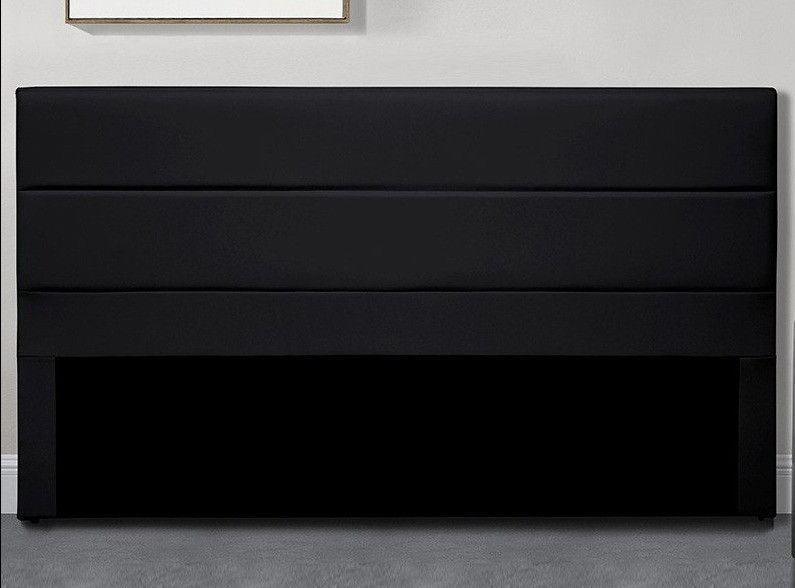 Tête de lit simili cuir noir Vamax 140 cm - Photo n°1