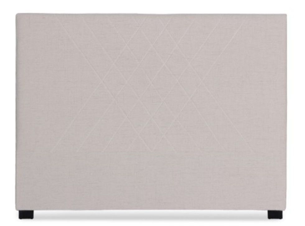 Tête de lit tissu beige coutures en diagonale Madie 140 - Photo n°1