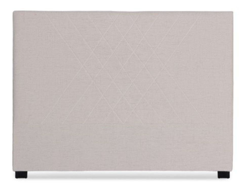 Tête de lit tissu beige coutures en diagonale Madie 160 - Photo n°1
