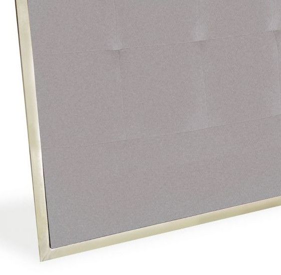 Tête de lit tissu beige et métal doré Reine 160 cm - Photo n°2