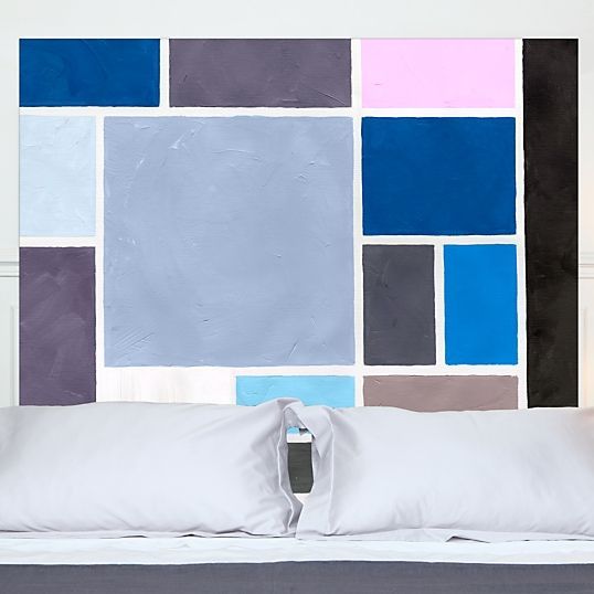 Tête de lit Tissu Poudrée Bleue - Photo n°1