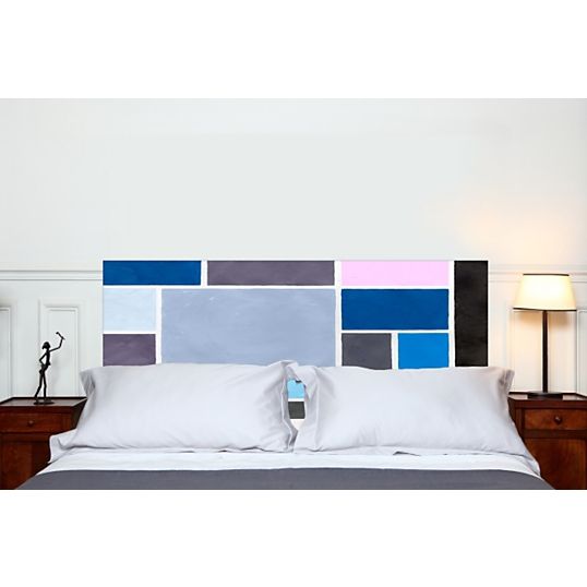 Tête de lit Tissu Poudrée Bleue L 160 x H 70 cm - Photo n°4