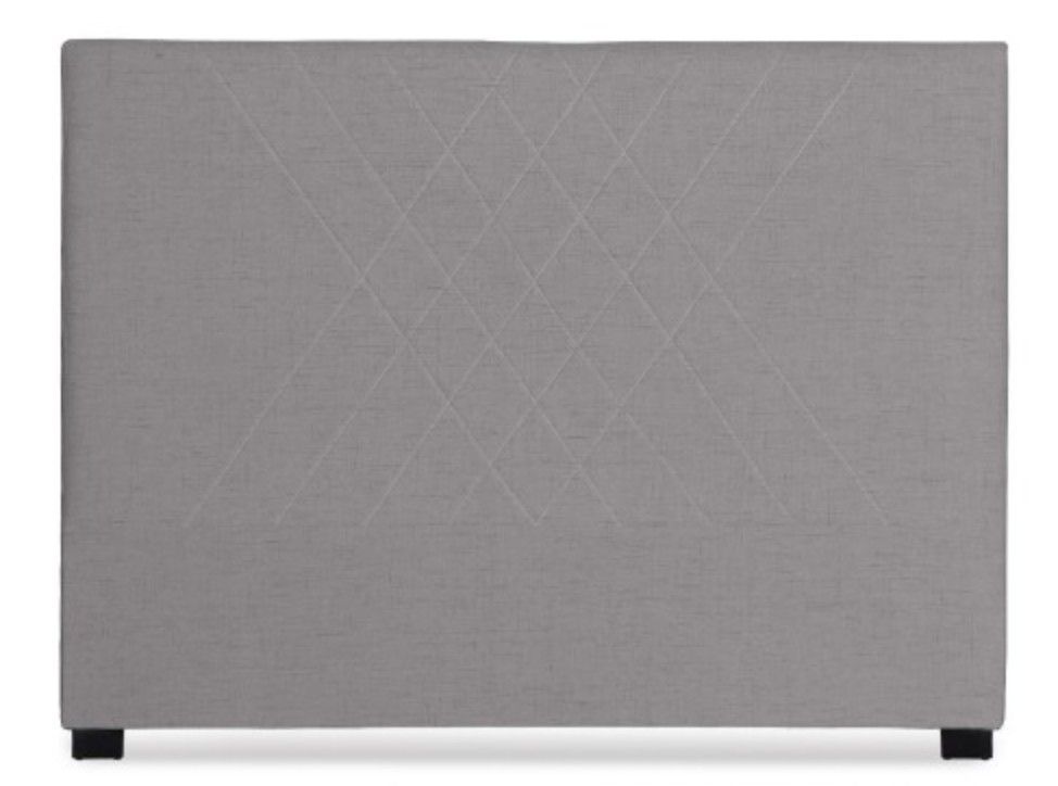 Tête de lit tissu taupe coutures en diagonale 140 - Photo n°1