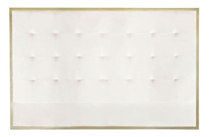 Tête de lit velours blanc et métal doré Reine 160 cm - Photo n°1