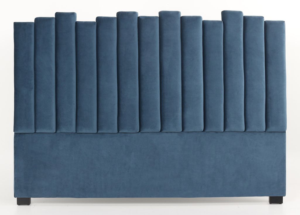 Tête de lit velours bleu Avenel 180 cm - Photo n°1