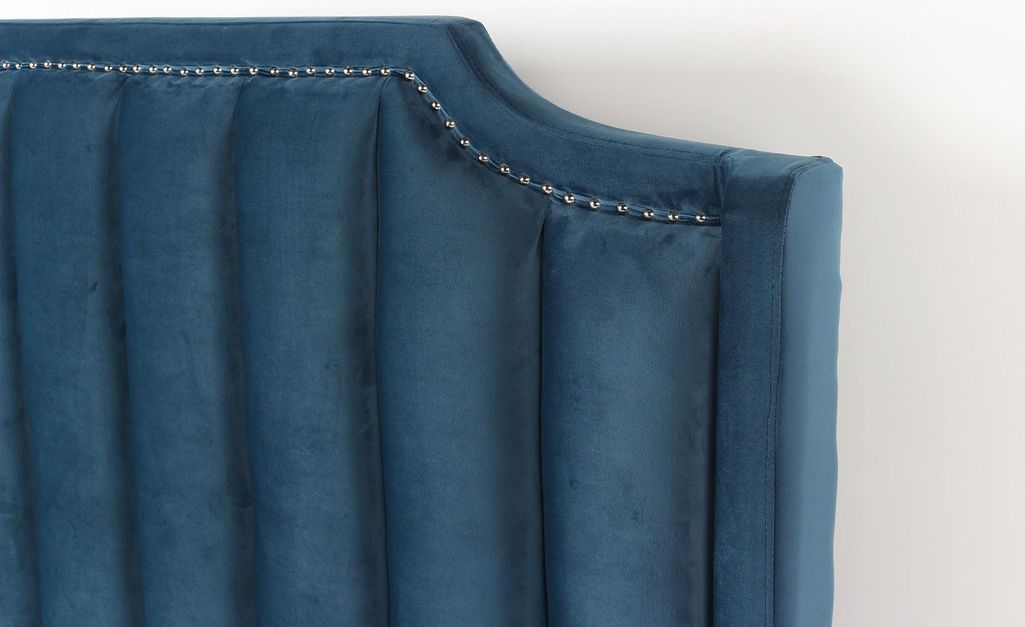 Tête de lit velours bleu Daro L 160 cm - Photo n°6