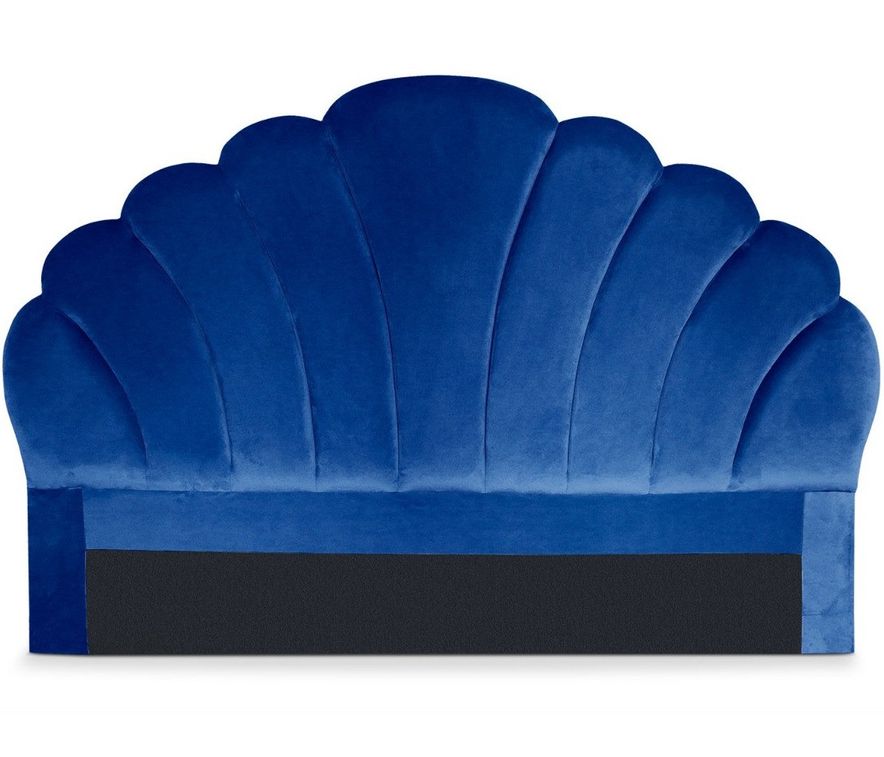 Tête de lit velours bleu Erma L 160 cm - Photo n°1