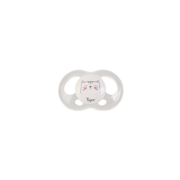 TIGEX 2 Sucettes Soft Touch Silicone Taille 0-6 m Ourson Chat - Photo n°2