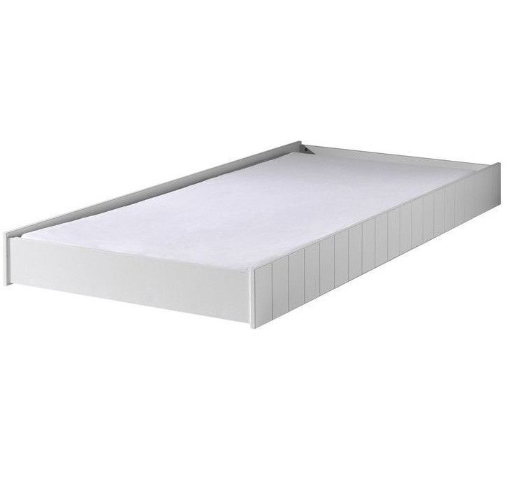 Tiroir de lit bois laqué blanc Robin 90x190 cm - Photo n°1