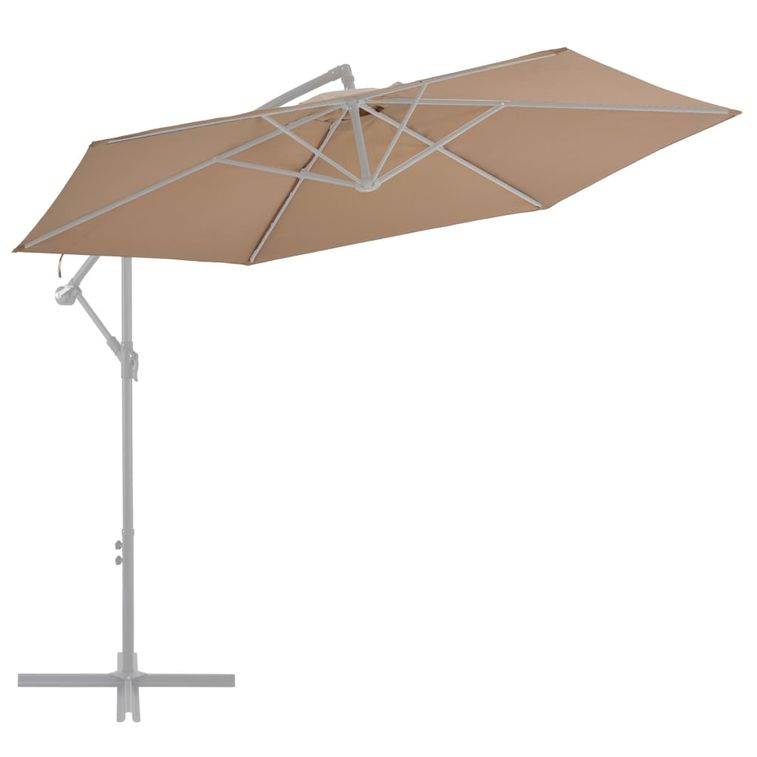 Tissu de remplacement pour parasol déporté Taupe 300 cm - Photo n°1