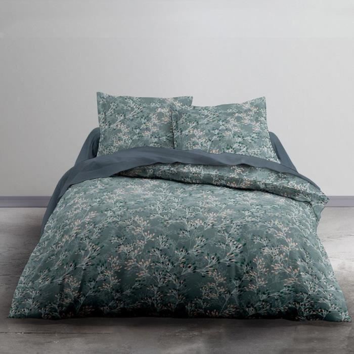TODAY Parure de lit 2 personnes - 220 x 240 cm - Imprimé bleu Floral CRAZY Annabel - Photo n°1
