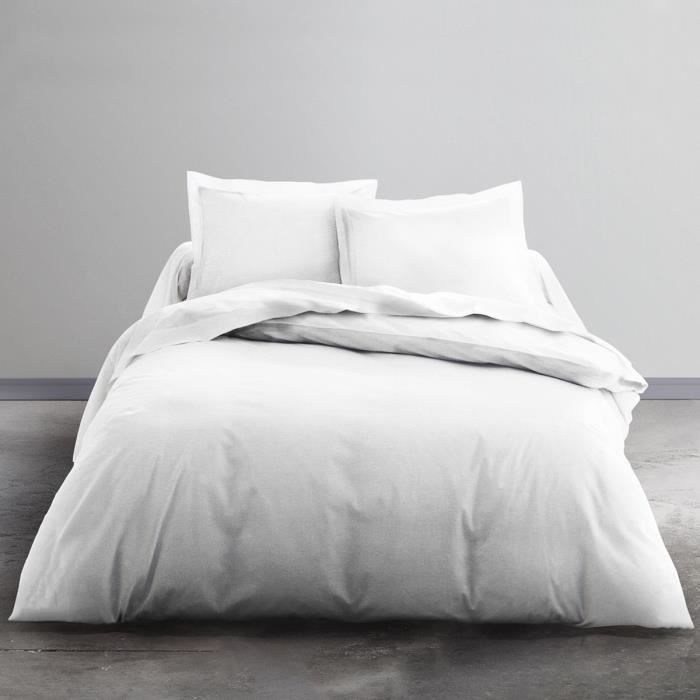 TODAY Parure de lit Coton 2 personnes - 240x260 cm - Uni Blanc Gabriel - Photo n°1