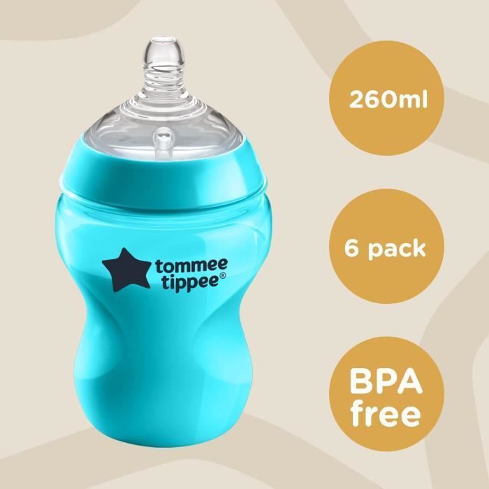 Tommee Tippee - Lot de 6 biberons Closer to Nature - Tétine valve