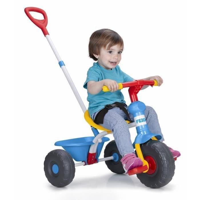 Tricycle Baby Trike 3 en 1 - bleu et jaune - FEBER - canne ajustable - Photo n°3