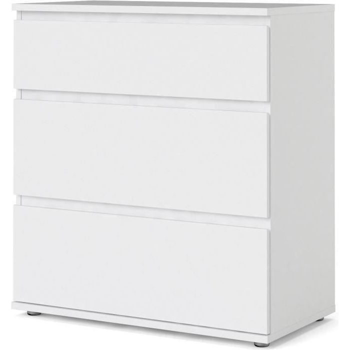 TVILUM Commode 3 tiroirs - Décor blanc - L 76,8 x P 40 x H 83,70 cm - OMAHA - Photo n°1
