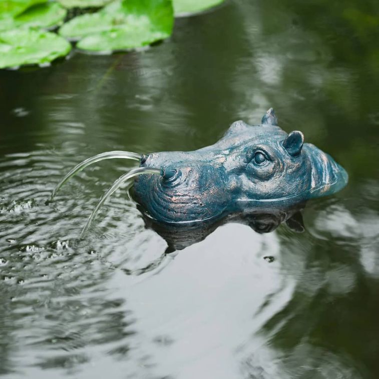 Ubbink Fontaine de jardin à cracheur flottante Hippopotame - Photo n°2