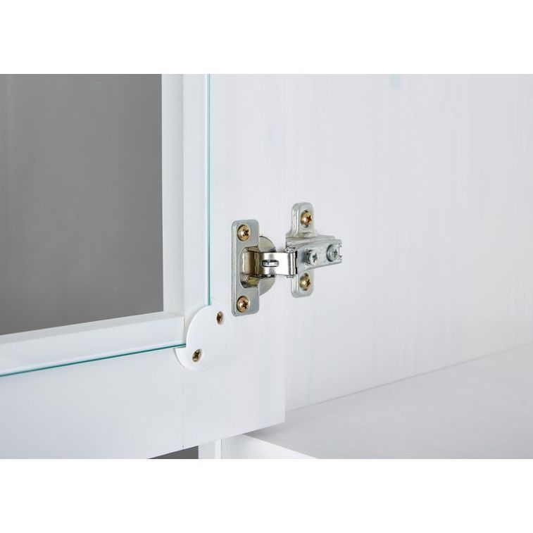 Vaisselier 5 portes 3 tiroirs pin massif vernis blanc Campanou 131 cm - Photo n°5