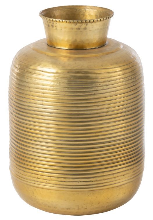 Vase anneaux aluminium doré Carla H 45 cm - Photo n°1