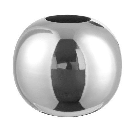 Vase boule métal argenté brillant Licia 20 cm - Photo n°1