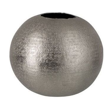 Vase boule métal argenté mat Liath - Photo n°1