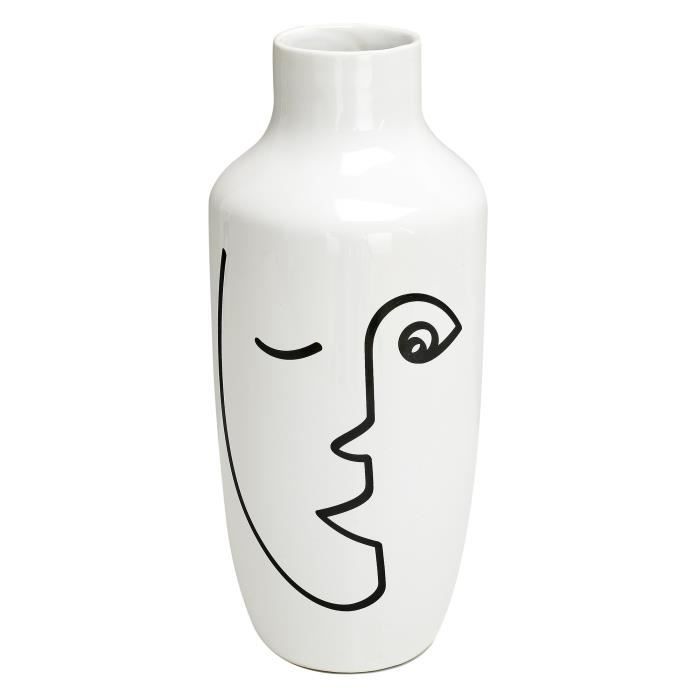 Vase céramique Arty M6 - Blanc et noir - Photo n°1