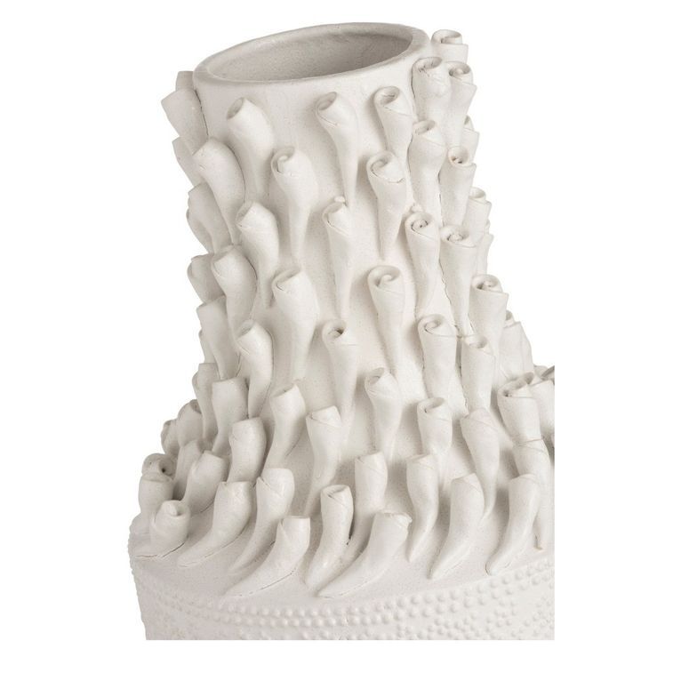 Vase céramique blanche avec coquillages Amble - Photo n°2