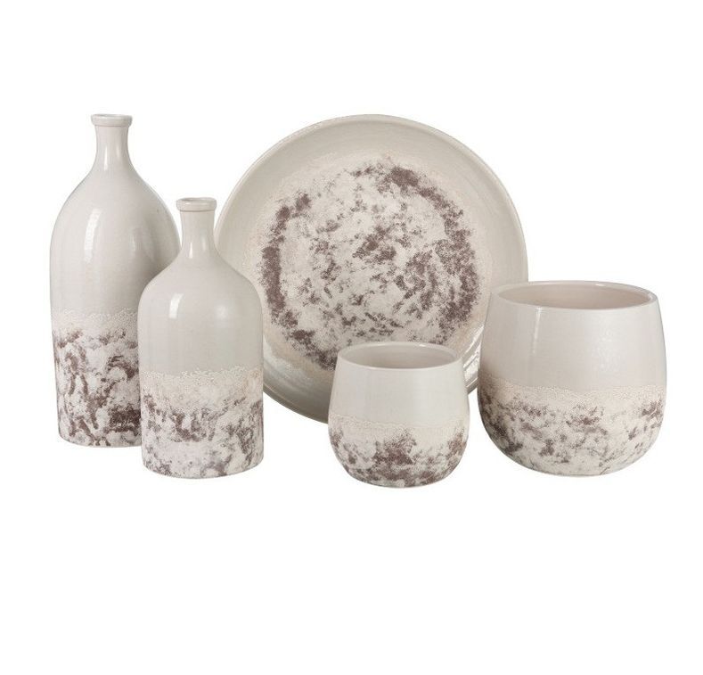 Vase céramique gris et marron Licia H 36 cm - Photo n°2