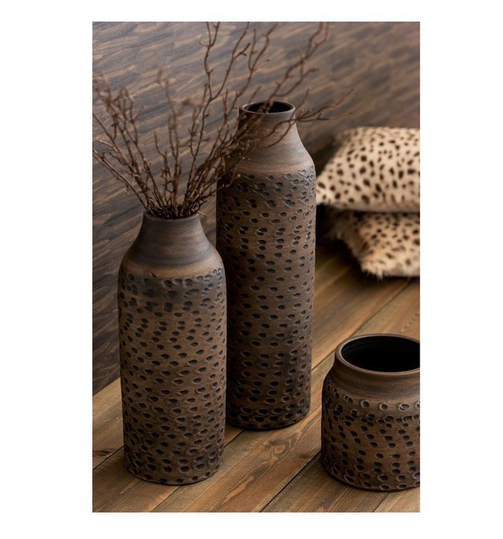 Vase céramique marron Diere H 53 cm - Photo n°2