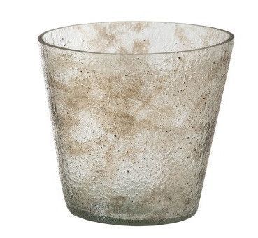 Vase conique verre transparent et sable Liath H 15 - Photo n°1