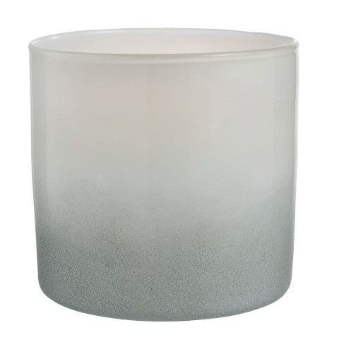 Vase cylindrique verre blanc et gris Liath - Photo n°1