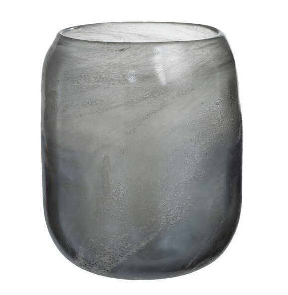 Vase cylindrique verre bleu gris Liath H 22 cm - Lot de 2 - Photo n°1