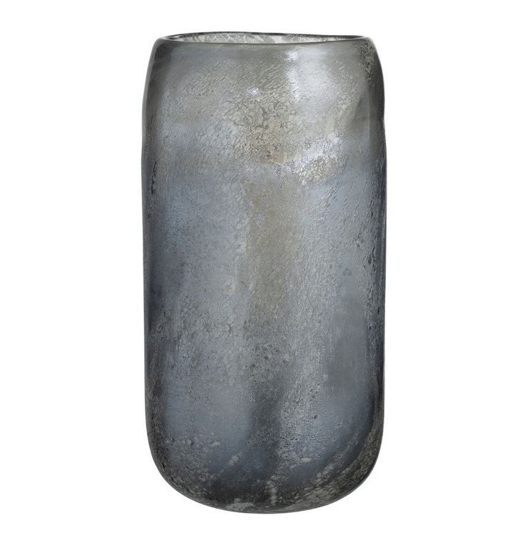 Vase cylindrique verre bleu gris Liath H 36 cm - Lot de 2 - Photo n°1
