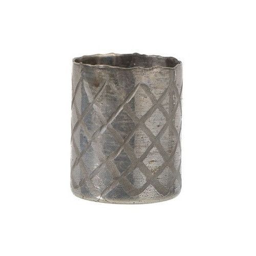 Vase cylindrique verre gris clair Liath H 15 cm - Photo n°1