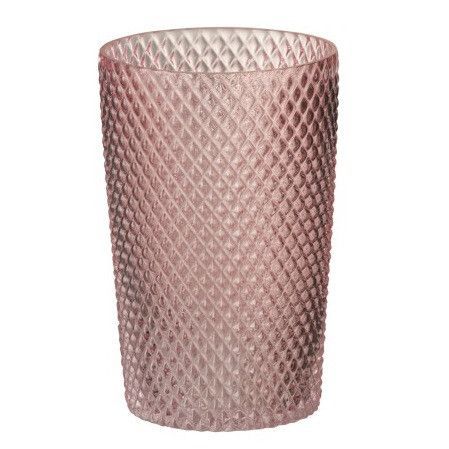 Vase cylindrique verre rose Uchi H 20 cm - Photo n°1