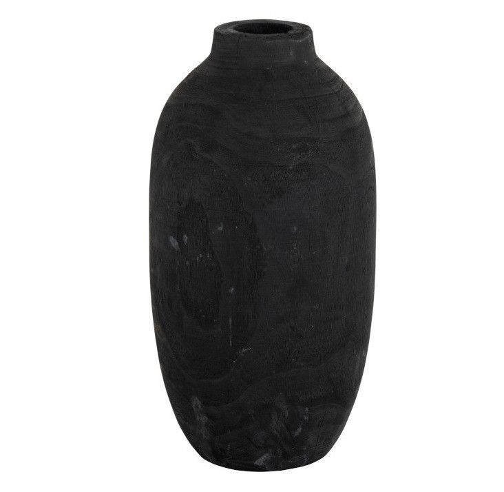 Vase décoratif paulownia massif noir Bialli - Lot de 3 - Photo n°1