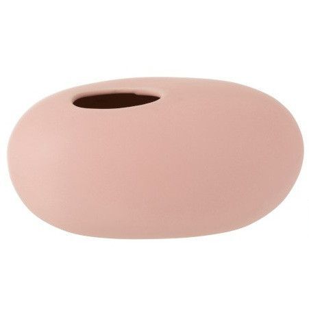 Vase ovale céramique rose pastel Uchi L 24 cm - Photo n°1