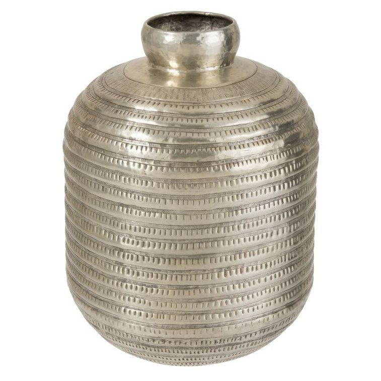 Vase rond métal gris Omani - Photo n°1