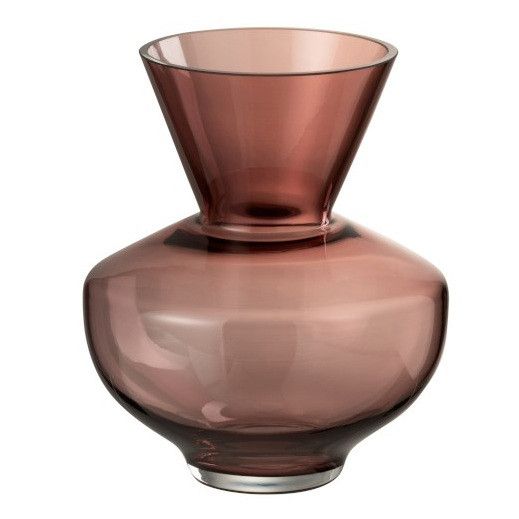 Vase rond verre bordeaux Corali H 24 cm - Photo n°1