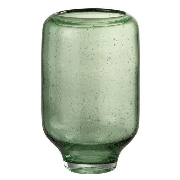 Vase sur pied verre vert clair Uchi H 26 cm - Photo n°1