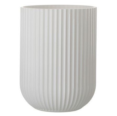 Vase verre blanc à stries Ettis H 23 cm - Lot de 4 - Photo n°1