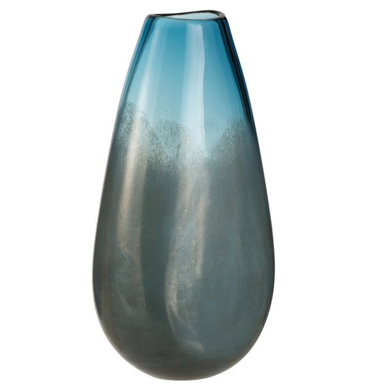Vase verre bleu gris Neela H 38 cm - Photo n°1