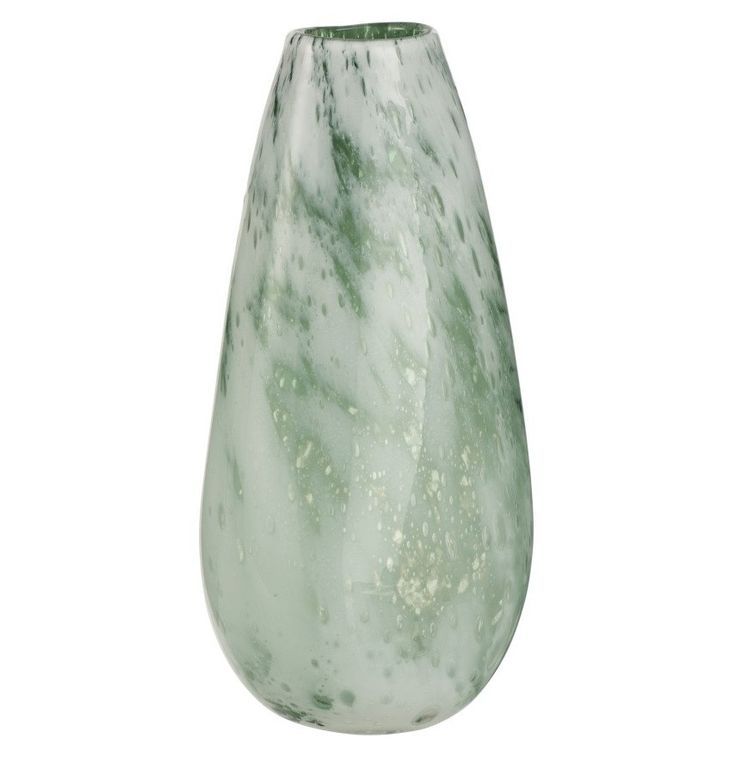 Vase verre vert et blanc Ocel H 38 cm - Photo n°1