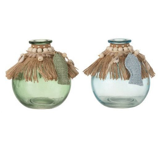 Vases boule verre bleu et vert Azura - Photo n°1