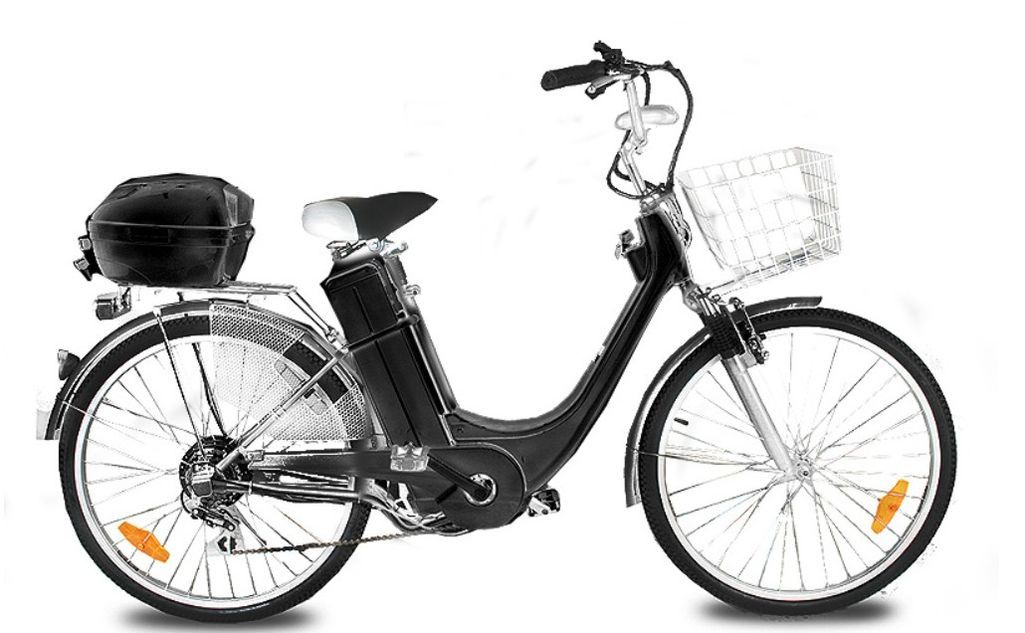 Vélo électrique de ville 250W E-Go City noir - Photo n°1