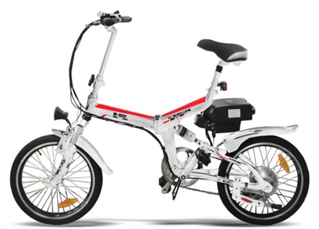 Vélo électrique E-Go Quick Line 250W blanc et rouge - Photo n°1