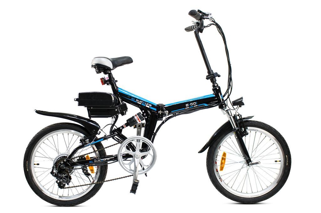 Vélo électrique E-Go Quick Line 250W noir et bleu 2 - Photo n°3
