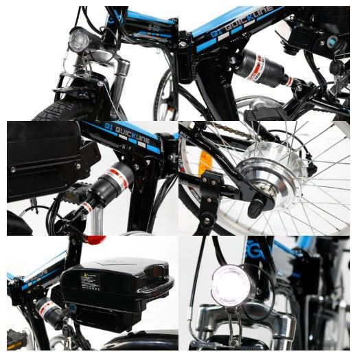 Vélo électrique E-Go Quick Line 250W noir et bleu 2 - Photo n°6