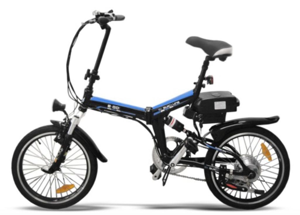 Vélo électrique E-Go Quick Line 250W noir et bleu 2 - Photo n°1