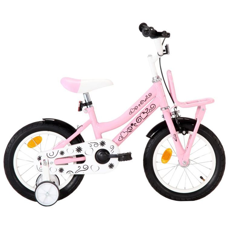 Vélo pour enfant rose et noir 14 pouces Crossy - Photo n°1