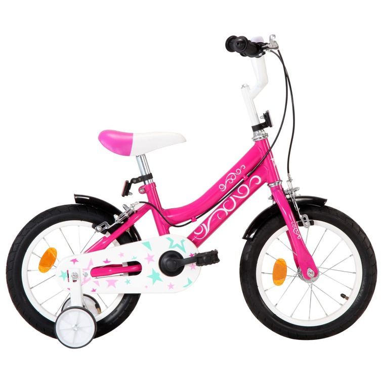 Vélo pour enfant rose et noir 14 pouces Vital - Photo n°1